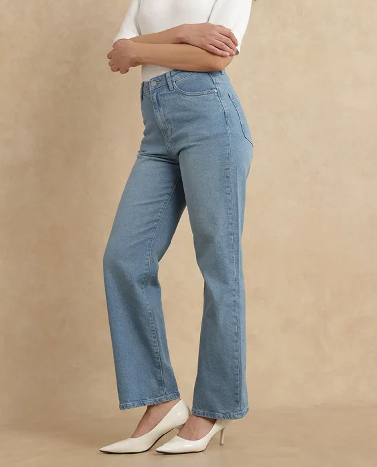 Custom Plain Dyed Fit And Flare Tube Denim