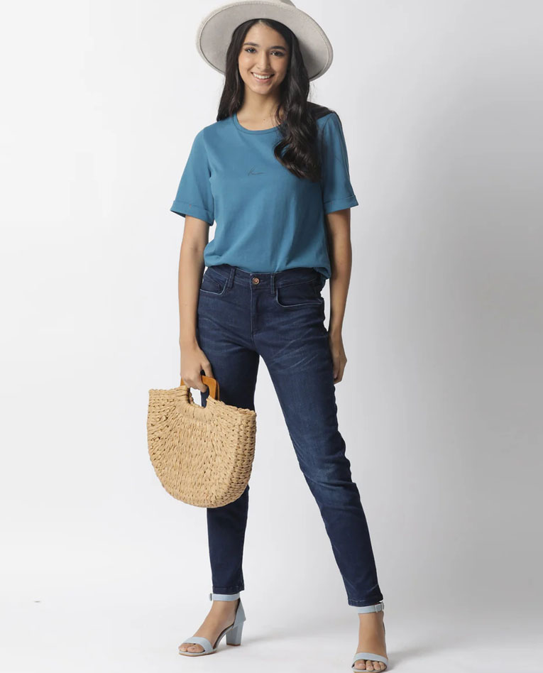 Custom Plain Dyed Mid Rise Straight Fit 5 Pocket Jeans