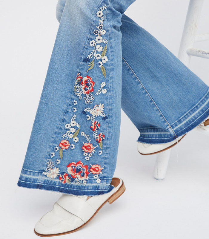 Custom Embroidered Denim Pants