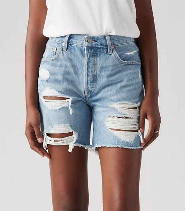 Frayed Edges Ripped Seam Shorts