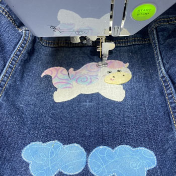 Affixed Cloth Embroidery Denim Clothing