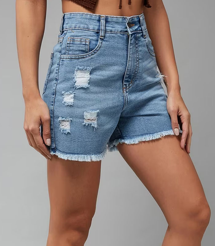 Custom Women Denim Shorts with Slip-Pockets