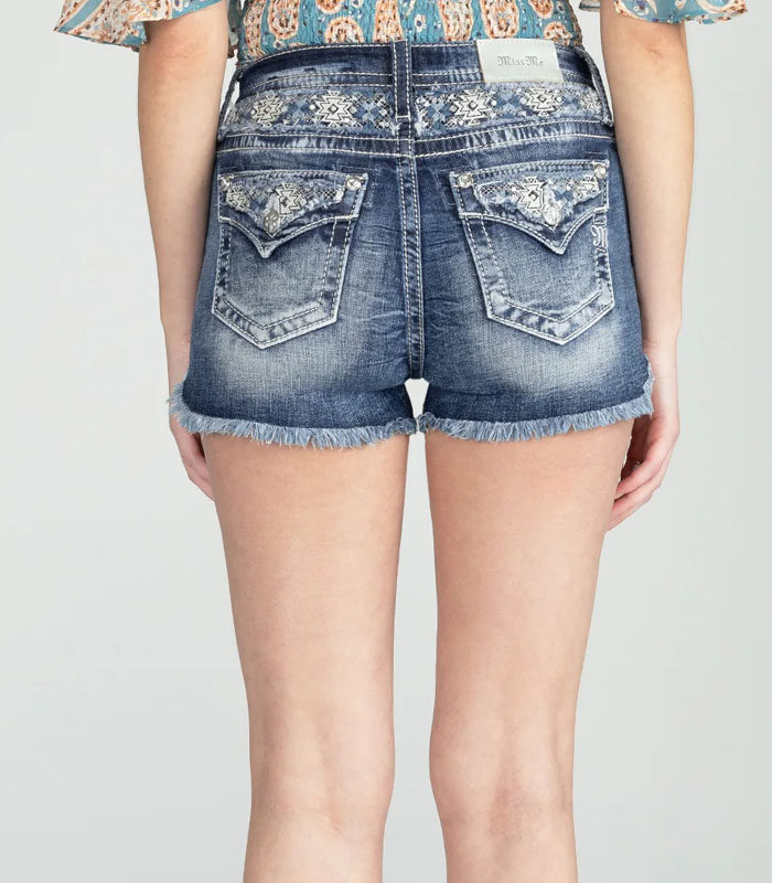 Customiaed Affixed Cloth Embroidery Jean short