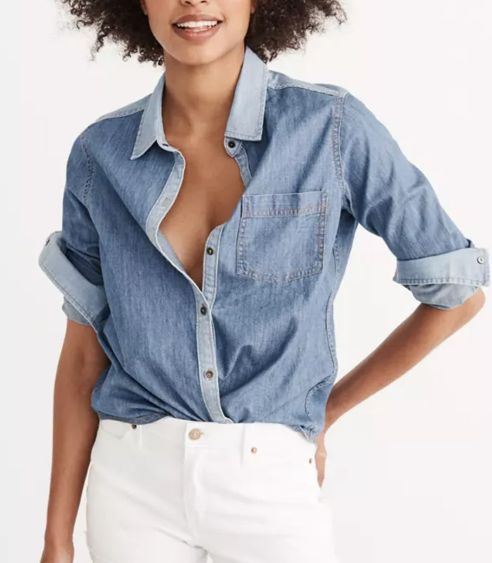 Womens Tops Light Denim Shirt