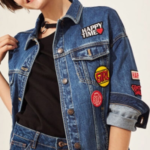 Custom Denim Clothing Fabric Badge Making