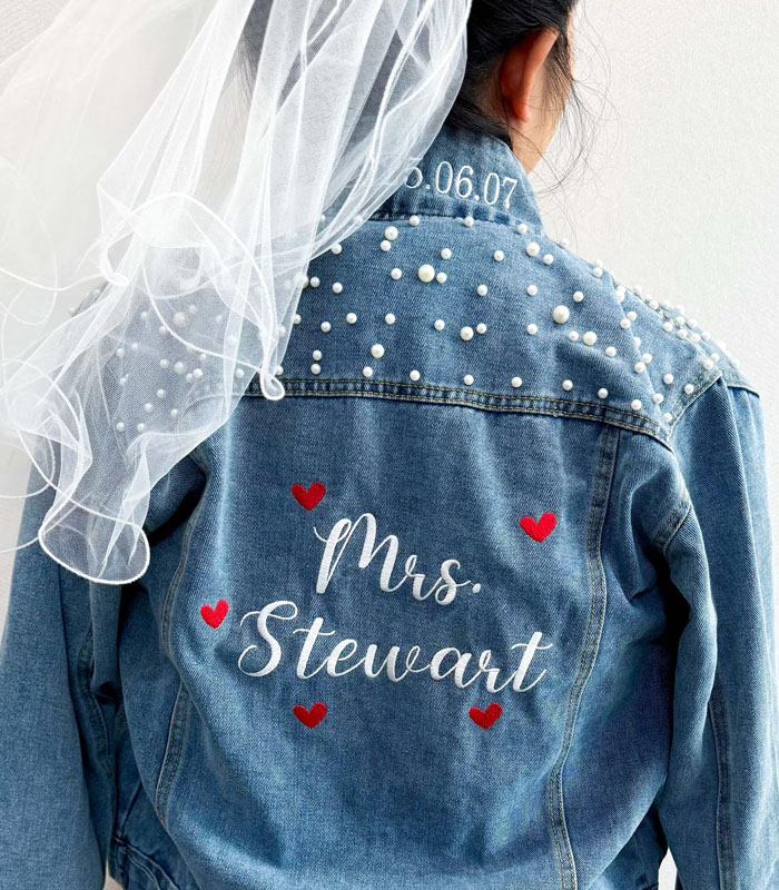 Clothes Denim Letter Embroidered Jackets