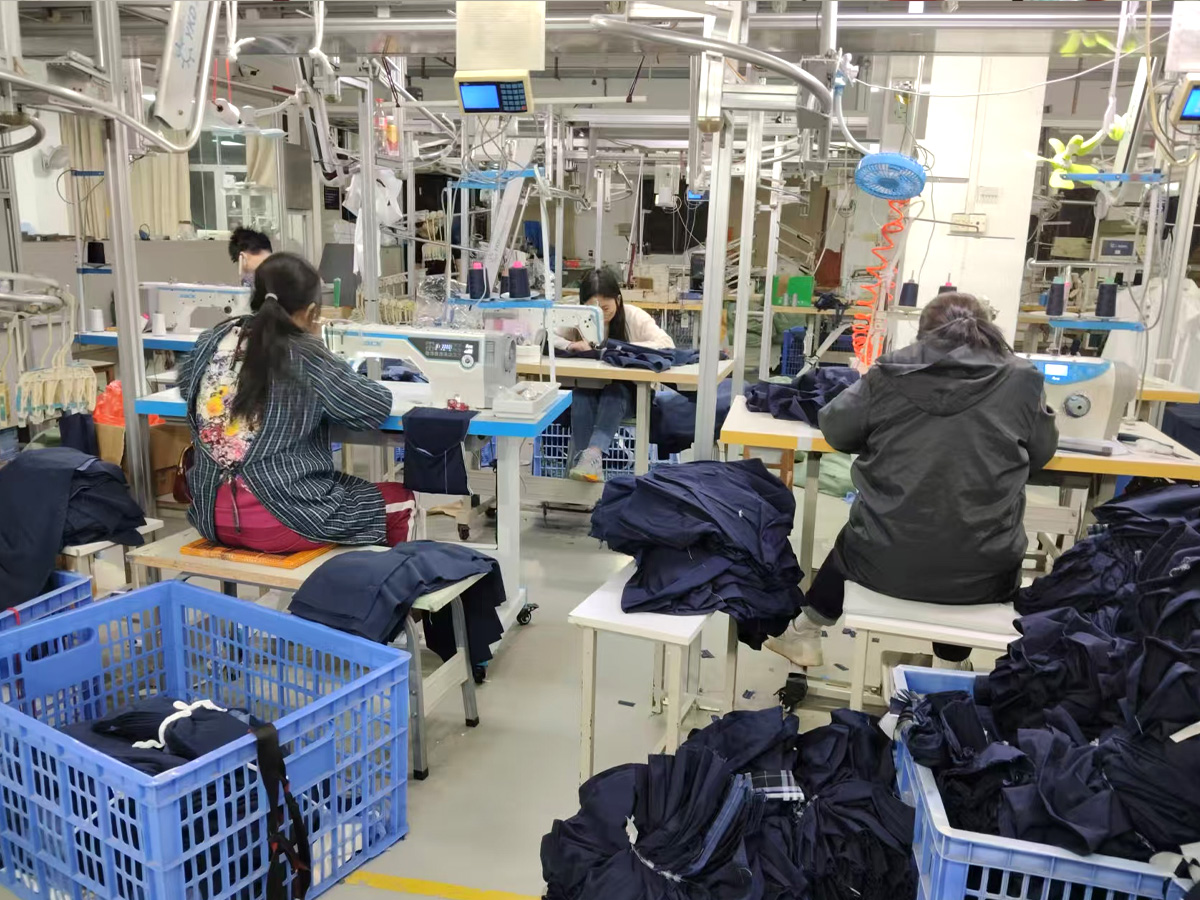 Our denim garment sewing production factory