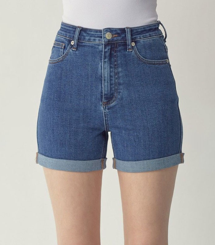 Customized Risen Rise Denim Roll Up Shorts