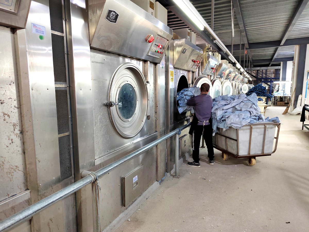 Denim clothes washing workshop