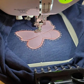 Affixed Cloth Embroidery Denim Clothing
