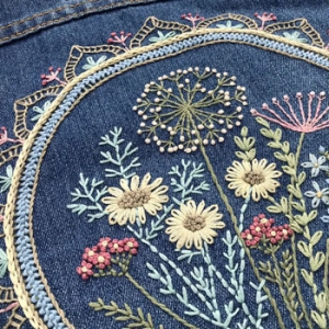 Denim Embroidered