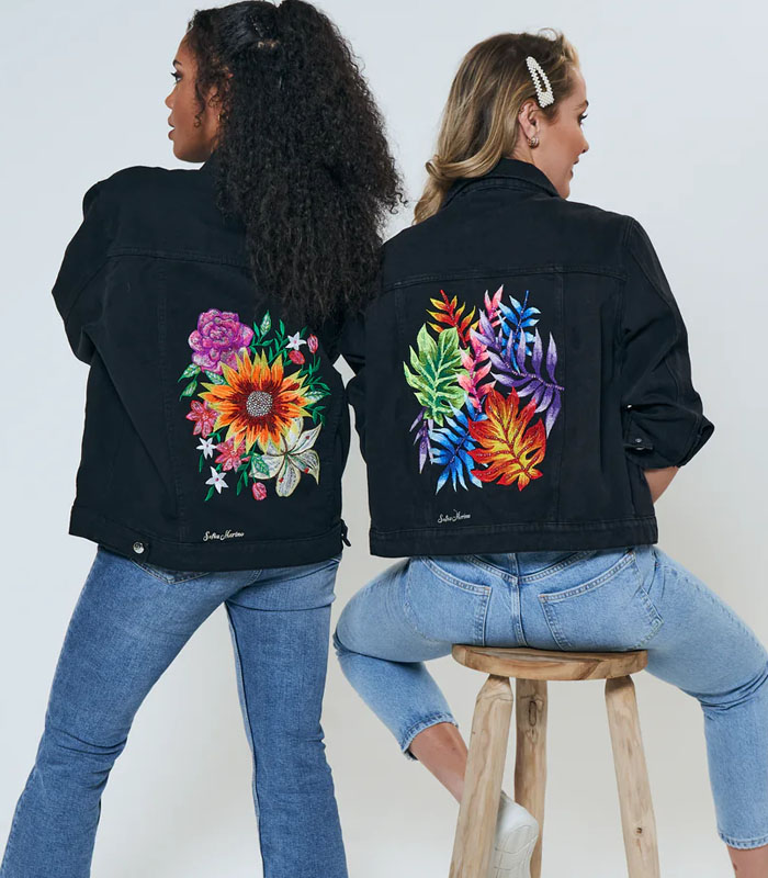 Adoration Sunflower Embroidered Denim Jacket