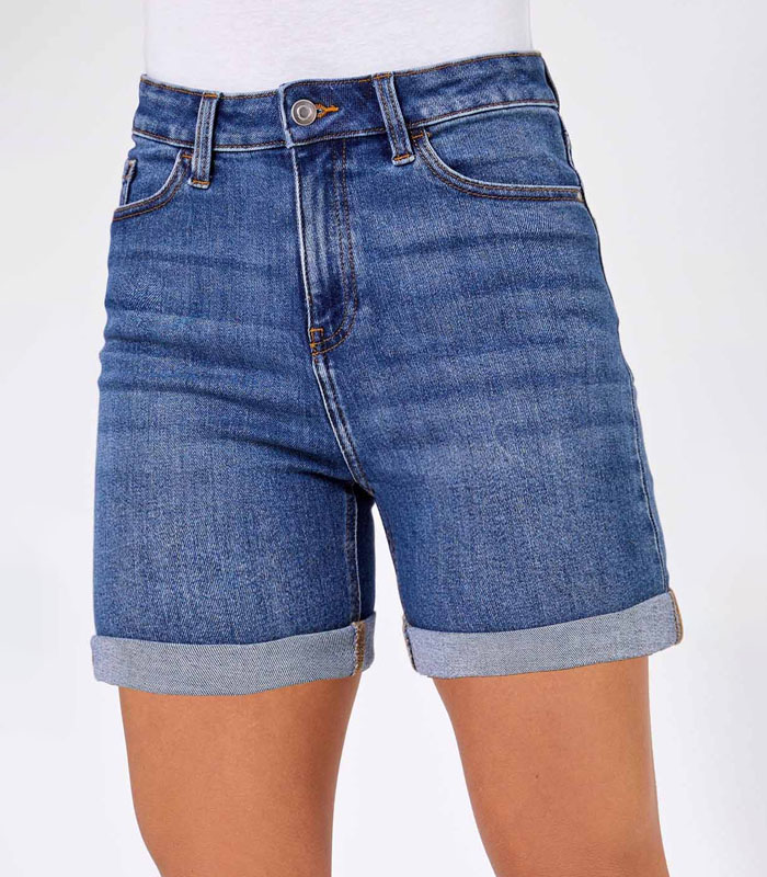 Customized Stretch Denim Mom Shorts