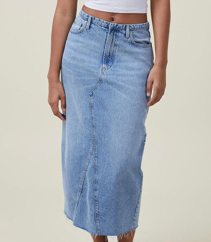 Cotton Maxi denim skirt on Designer Wardrobe