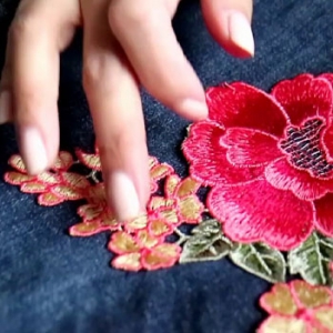 Affixed Cloth Embroidery Denim Clothing