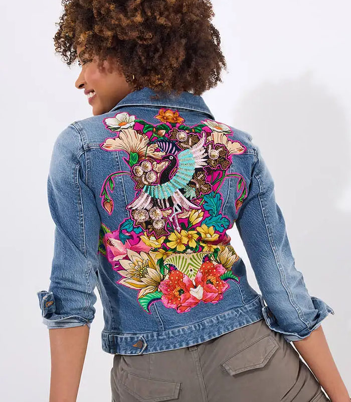 Boutique Tallulah Embroidered Denim Jacket