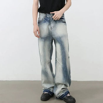 Monkey Washed Blue Ripped Jeans