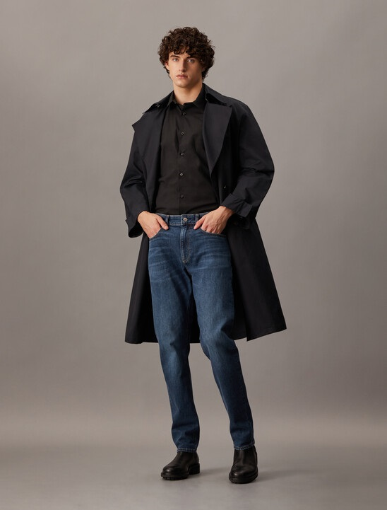 men's korean denim wide pants