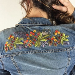 Denim Embroidered