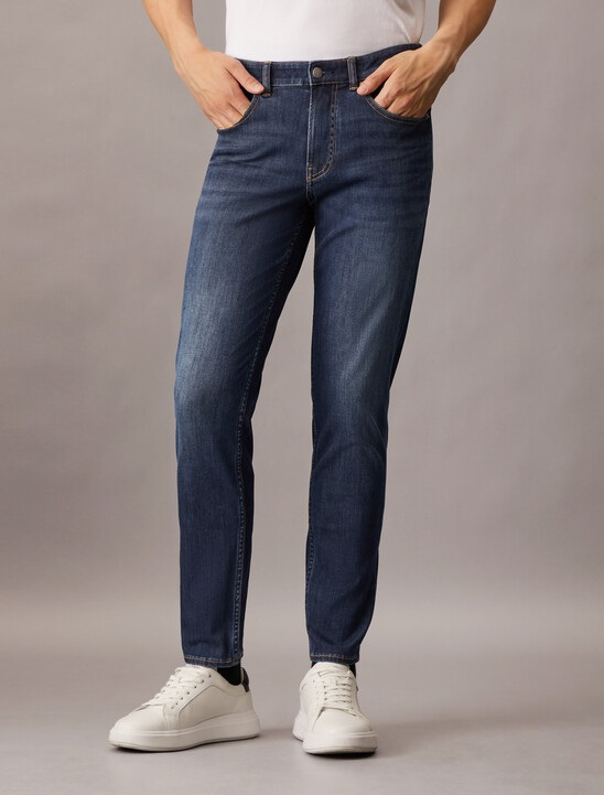 men's casual tapered wide leg denim jeans pants high quality