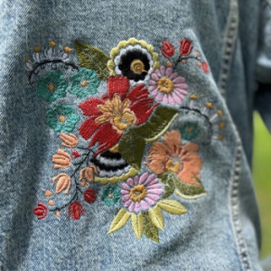 Denim Embroidered