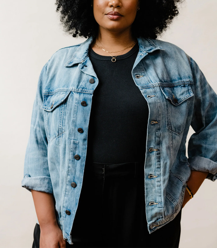 Custom Plus-Size Denim Clothing Jacket for Women's