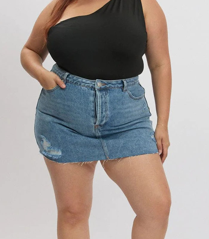 Plus Size Denim Skirts