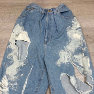 ripped washed denim jacket men
