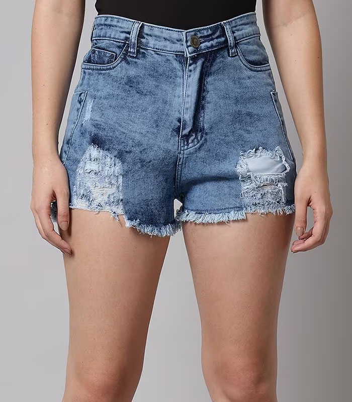 Customized Ripped Denim Shorts