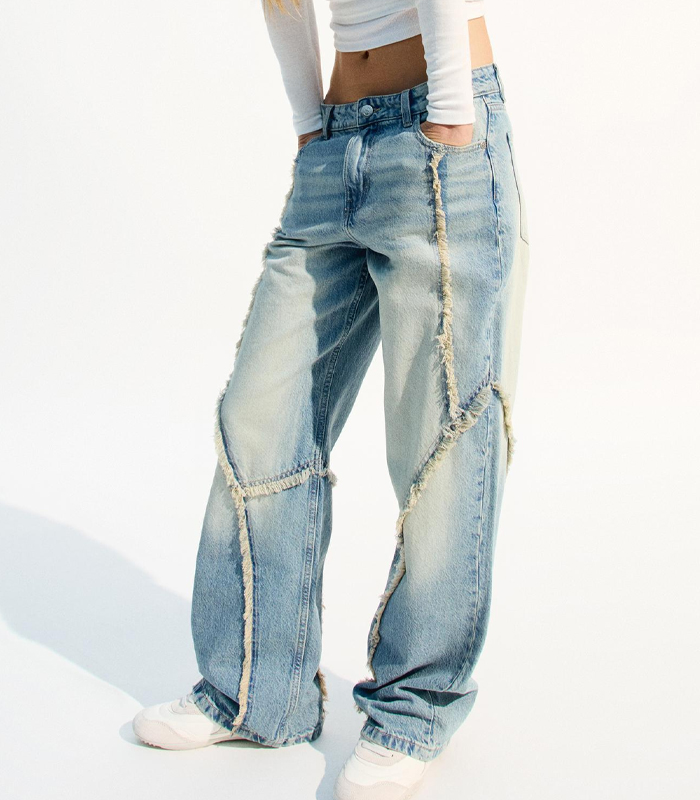 Baggy jeans with fringing