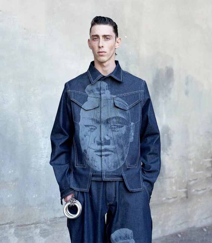 Laser-denim jacket