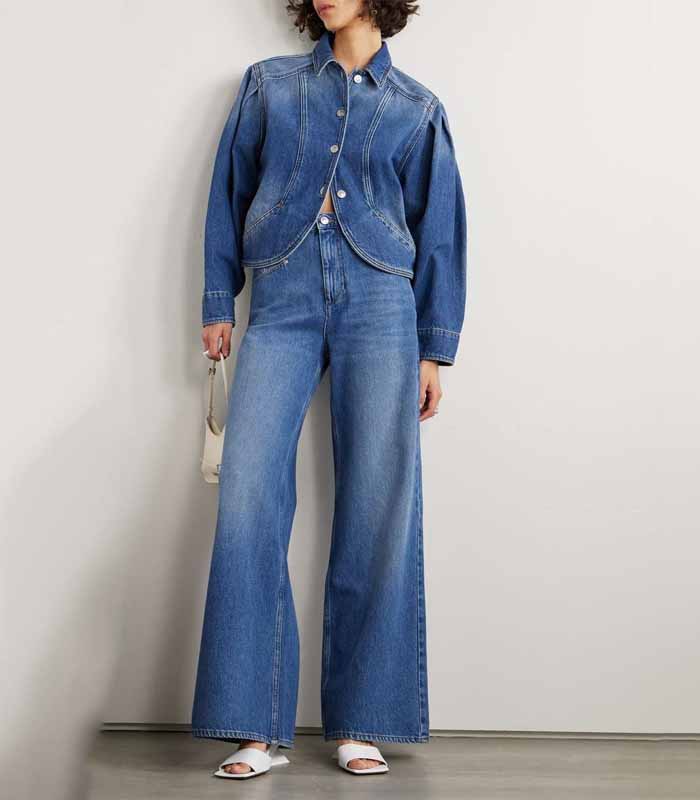 Navy Blue Oversized Women’s Denim Lounge Set