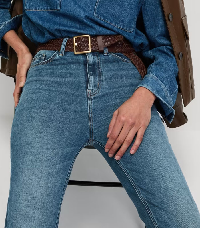 Custom fit blue jeans