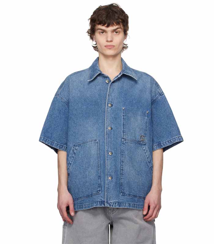 Blue Faded Denim Shirt