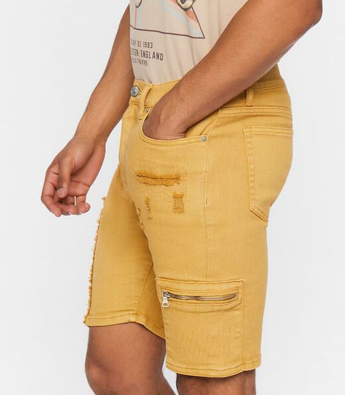 carpenter double knee denim shorts