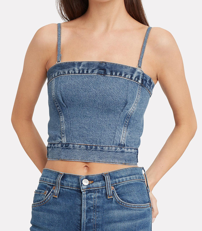 denim corset top near me
