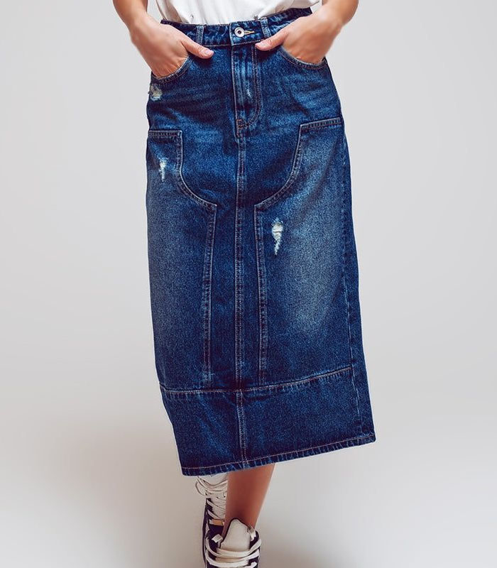 Pencil Denim Skirt