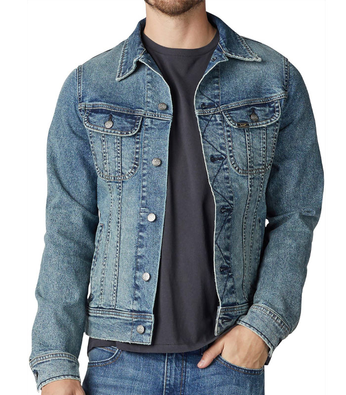 Custom men's waxed denim jacket