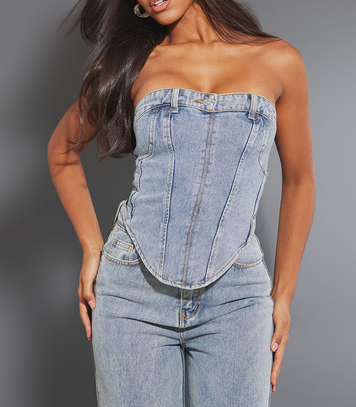 Denim Corset Top Outfit