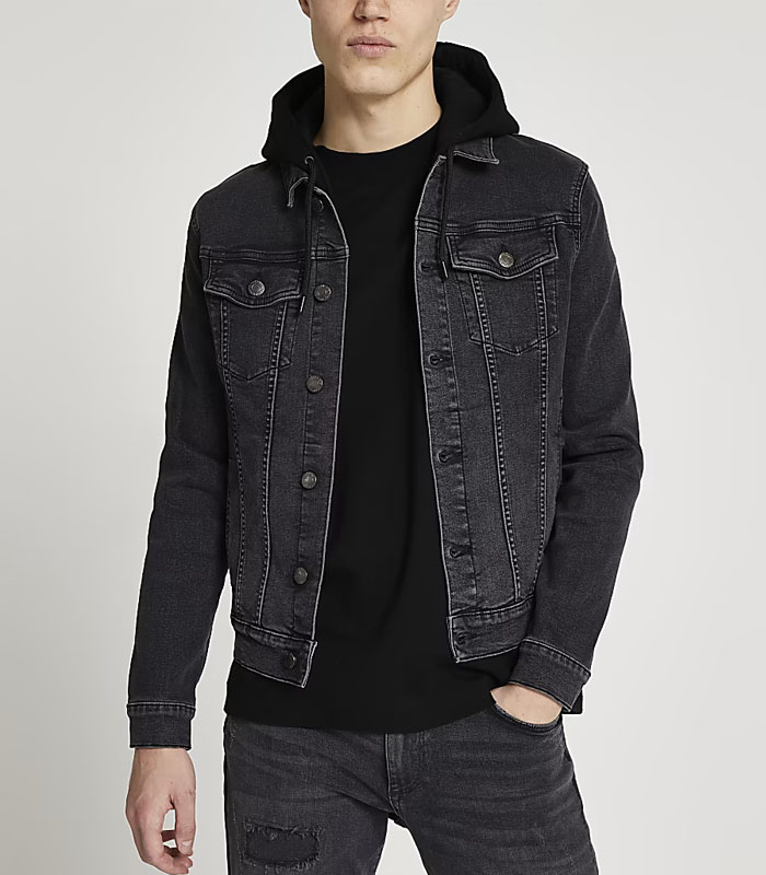 Men's distressed denim jacket