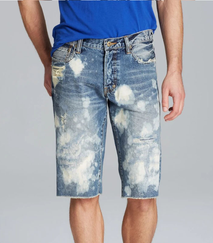 Distressed Denim Shorts in Blue for Men