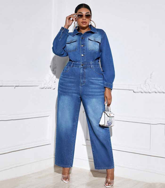 Plus-Size Women's Jumpsuit with Pockets