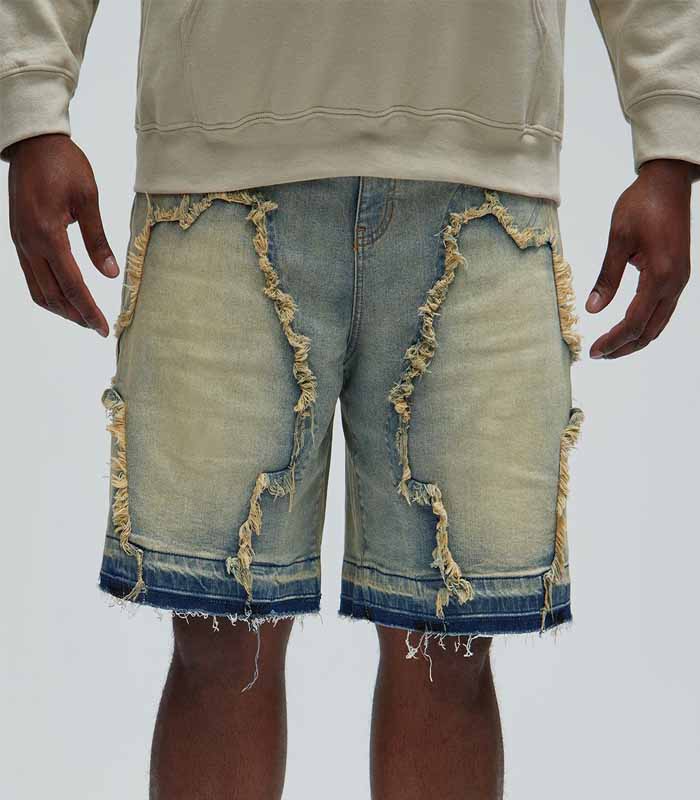 Men's Barker Relaxed Denim Shorts in Vintage Blue