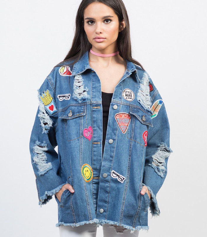 Custom denim jacket embroidered
