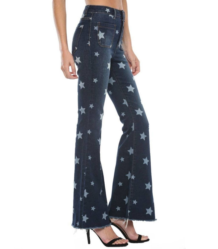 Printed flared jeans