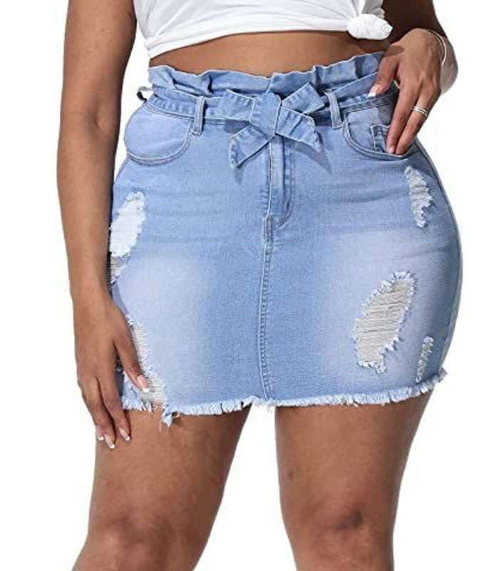 women's denim skirts plus size