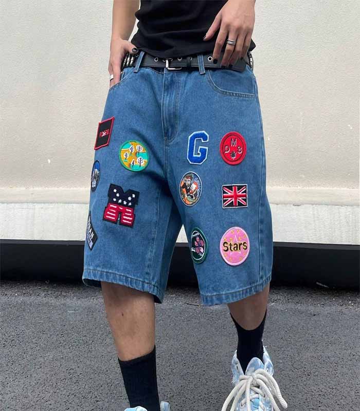 Men Plus Size Tagged Casual Spring_Summer Denim Shorts