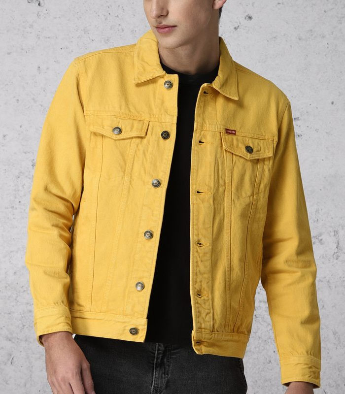 Denim jacket yellow for men