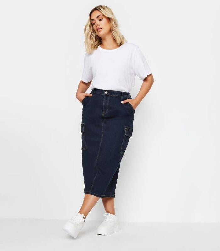 plus size women's denim skirt