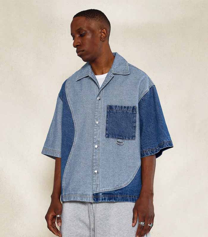 Men's Two-Tone Denim Shirt